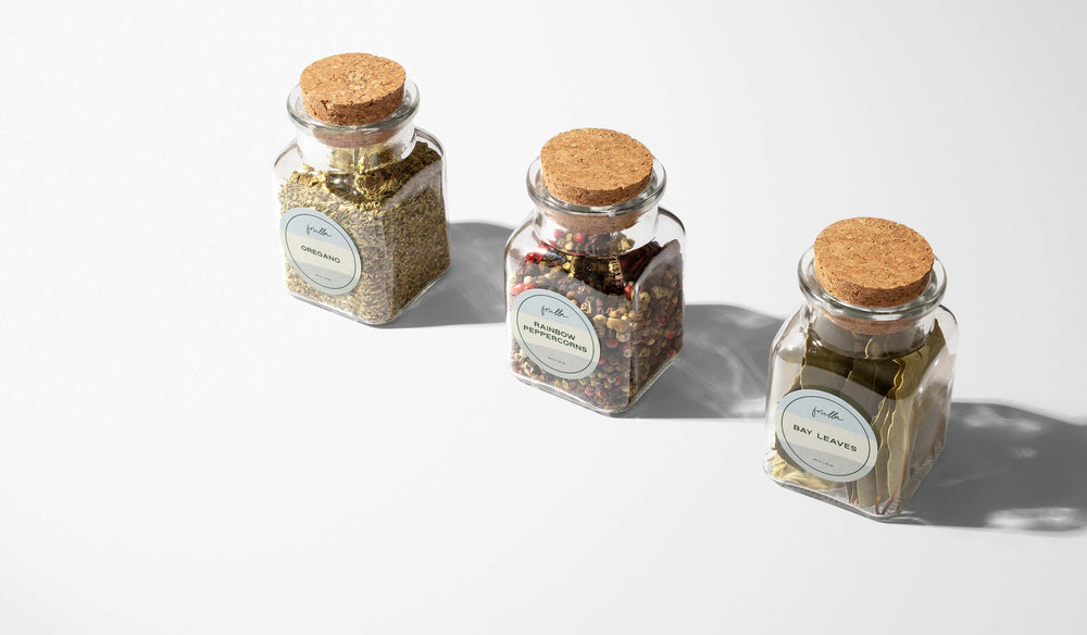 Frulla's three spice offerings lined up on a plain background